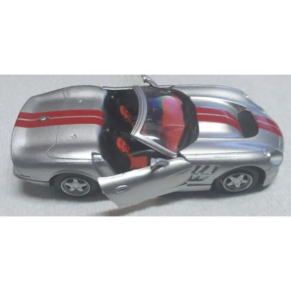 Vintage DieCast 2000 Shelby Series 1 Silver Red Stripe 1:32 Scale New Ray Brand